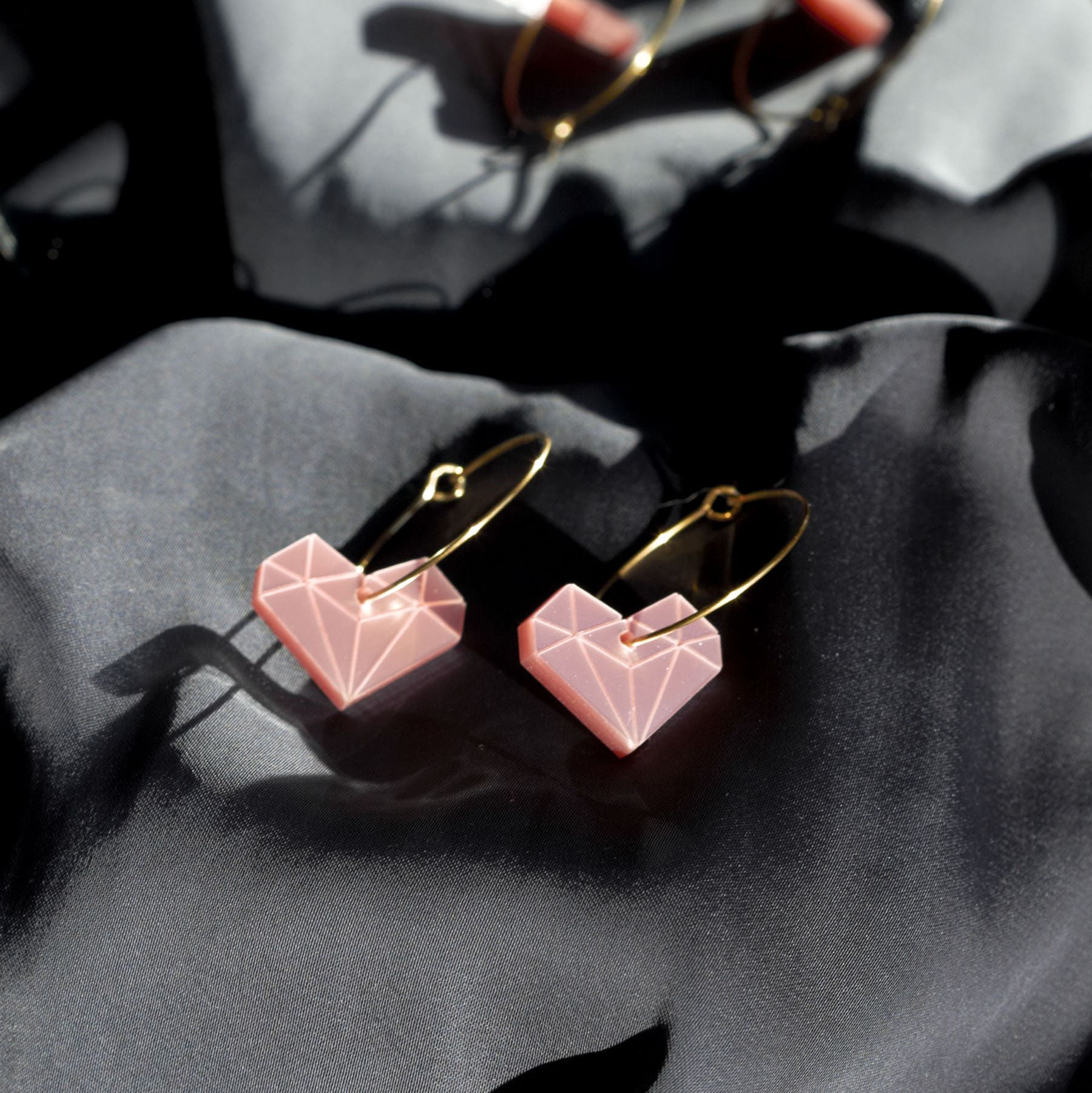 Pendientes aro elegantes aro metacrilto rosa Valencia