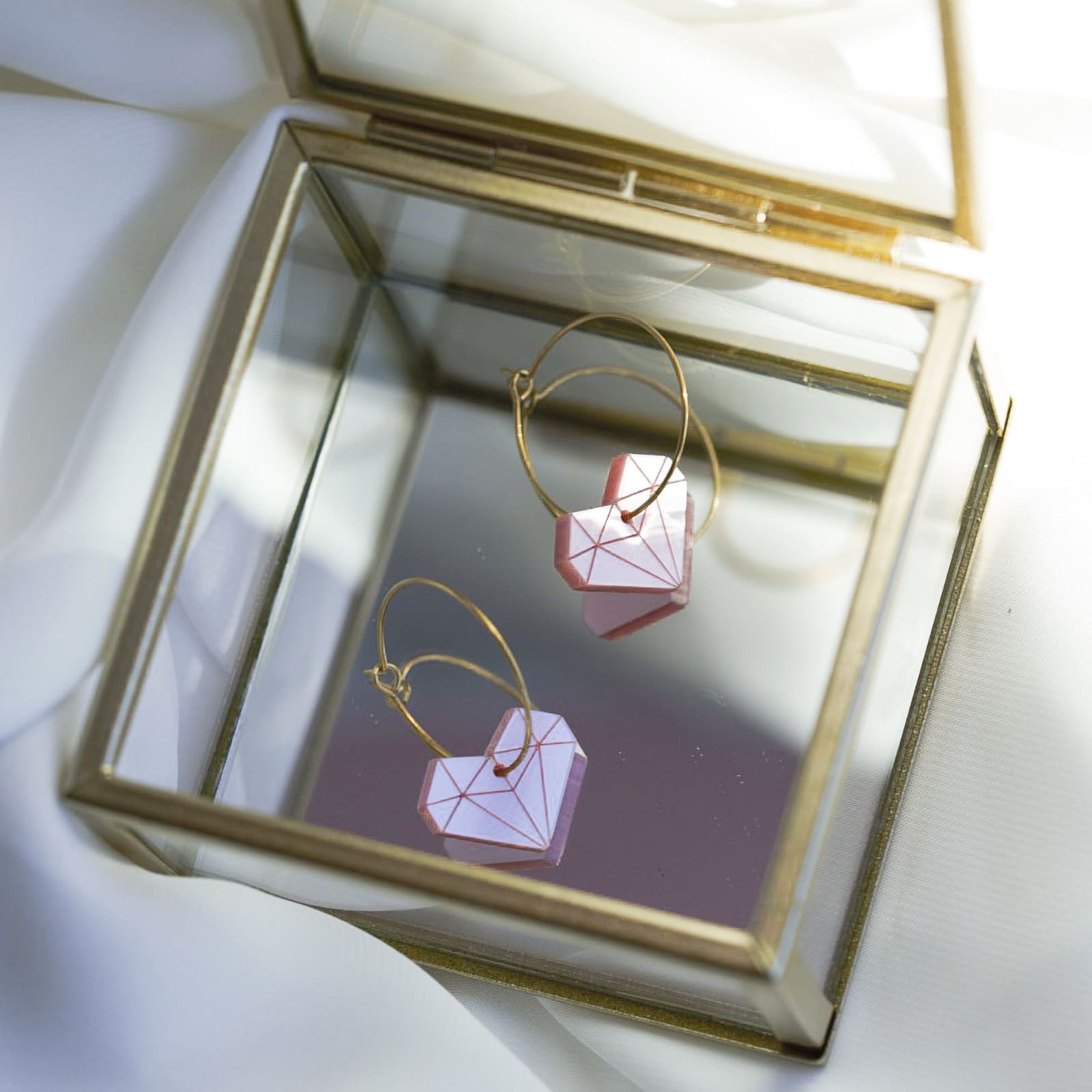 Pendientes aro elegantes aro metacrilto rosa Valencia
